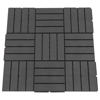 Dalles terrasse - lot de 9 - emboîtables, installation très simple - petits carreaux composite plastique imitation bois noir