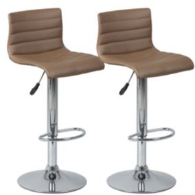 DAVIDSON - Lot de 2 Tabourets de Bar Marron