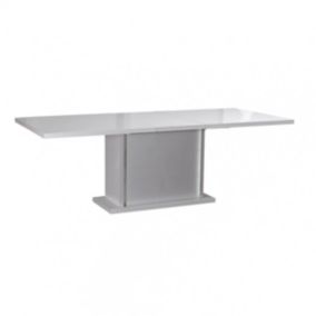 DAYTON WHITE - Table Allongeable 180-225cm Laquée Blanche et Leds