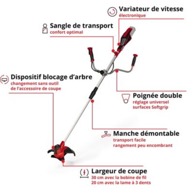 Débroussailleuse sans fil sans batterie 18 V, largeur de coupe avec fil 300 mm, avec lame 200 mm, Einhell AGILLO 18/200