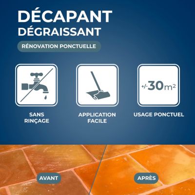Décapant avant protection tomettes et terres cuites Starwax 1L