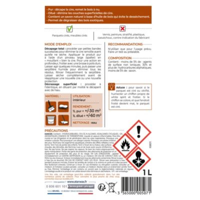 Décapant cire extra fort parquet ciré Starwax 1L