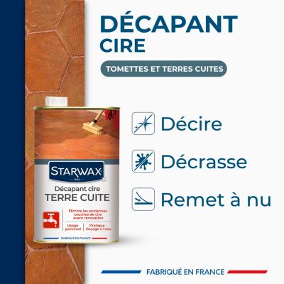 Décapant cire tomettes et terres cuites Starwax 1L