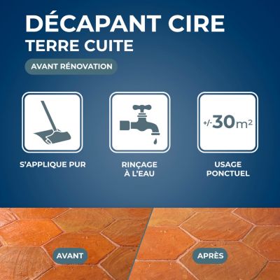 Décapant cire tomettes et terres cuites Starwax 1L