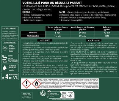 Décapant Gel Express V33 multi supports 1L + 20% gratuit