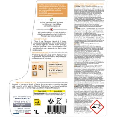 Décapant sans rinçage marbre et pierres naturelles Starwax 1L