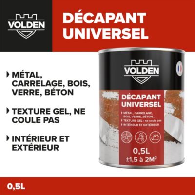 Décapant universel en gel métal, carrelage, bois, verre, béton Volden 500 ml