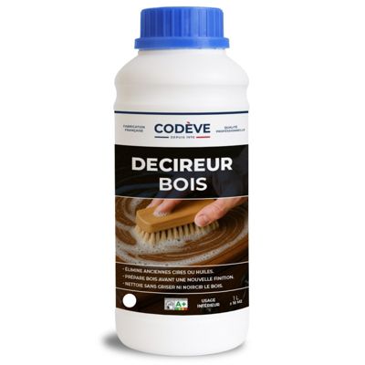 Decireur - 1 L   - Codeve Bois - Pour Le Décapage De La Cire, Huile Ou Graisse Sans Noircir Le Bois.