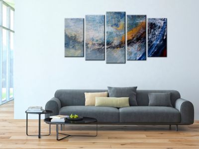 DECLINA, Tableau toile imprimée abstrait, Tableau design moderne Alphard, 220x120 cm