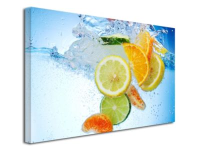 DECLINA, Tableau toile imprimée, déco cuisine, Cadre photo déco Bain de Fruits , 100x60 cm