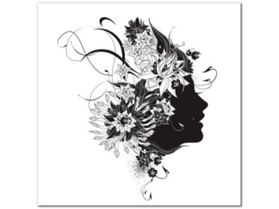 DECLINA, Tableau toile imprimée Paysage, Tableau décoratif moderne sur toile Visage Noir et Blanc, 100x100 cm