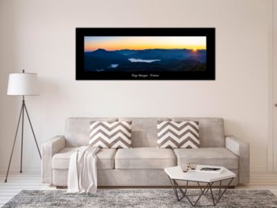DECLINA, Tableau toile imprimée Paysage, Tableau toile levé de soleil sur les montagnes du Pays Basque, 150x60 cm