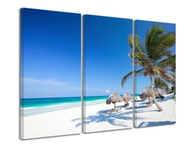 DECLINA, Tableau toile imprimée Paysage, Tableau triptyque Paysage Paradisiaque , 150x100 cm