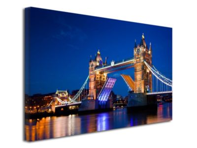 DECLINA, Tableau toile imprimée, Tableau toile photo Tower Bridge à Londres, 50x30 cm