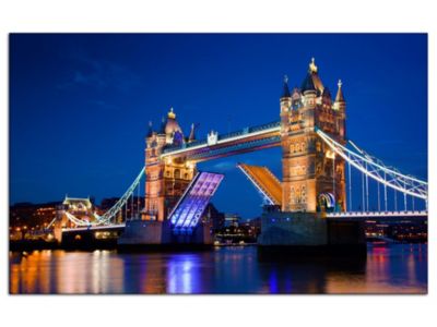 DECLINA, Tableau toile imprimée, Tableau toile photo Tower Bridge à Londres, 50x30 cm
