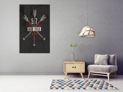 DECLINA, Tableau toile imprimée Vintage, Tableau déco New York Arrows, 30x50 cm
