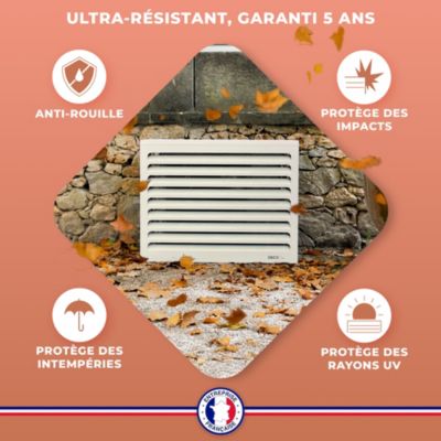 DECOAIRCO - Cache climatiseur extérieur métal - Cache clim, pompe à chaleur, protection groupe extérieur -Taille M - Blanc crème