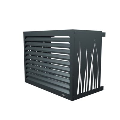 DECOAIRCO - Cache climatiseur extérieur métal - Cache clim, pompe à chaleur, protection groupe extérieur -Taille S - Anthracite