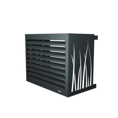 DECOAIRCO - Cache climatiseur extérieur métal - Cache clim, pompe à chaleur, protection groupe extérieur -Taille XS - Anthracite