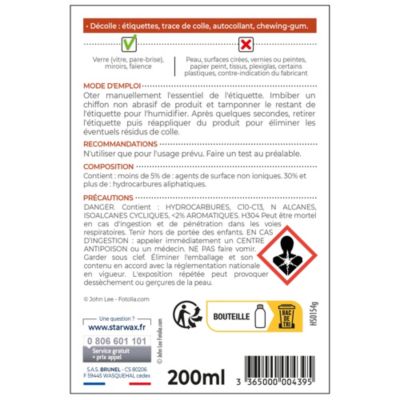 KF 6015-AA Décolle Adhésifs - Retire Étiquettes Sans Trace - Usage Alimentaire
