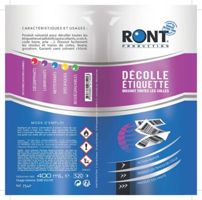 Décolle étiquette 520 ml en aérosol Ront Production