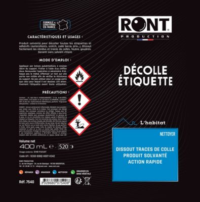 Décolle étiquette 520 ml en aérosol Ront Production
