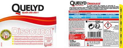 Décolleur de papier peint Dissoucol - surface de couverture 280 m² - contenance 0,5 L - Quelyd 30602476