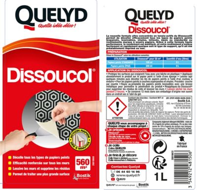 Décolleur de papier peint Dissoucol - surface de couverture 560 m² - contenance 1 L - Quelyd 30611655