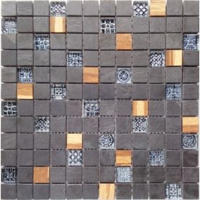 DECORA MOSAICOS Boite de carrelage mosaïque BAMBOO Noir 30x30 cm