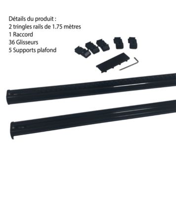 DECORAIL - Tringle rail pour rideau en aluminium L.3,50 m Coloris - Noir