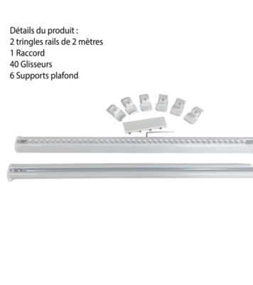 DECORAIL - Tringle rail pour rideau en aluminium L.4 m Coloris - Blanc