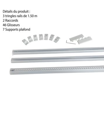 DECORAIL - Tringle Rail Rideau Discret 4.5 m - Aluminium