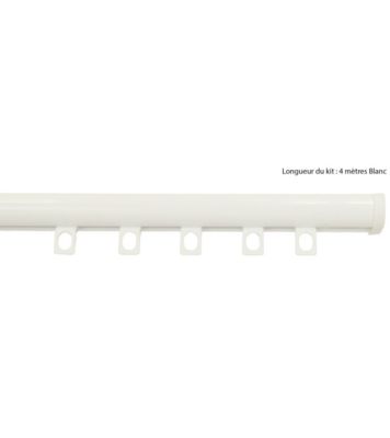 DECORAIL - Tringle Rail Rideau Discret 4 m - Aluminium