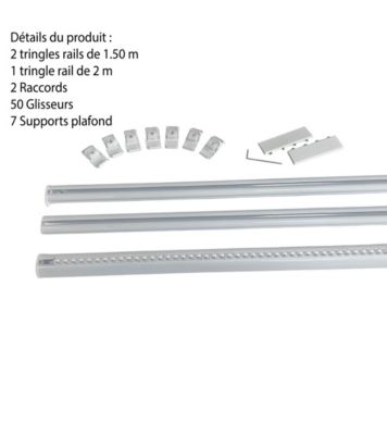 DECORAIL -  Tringle Rail Rideau Discret 5 m - Aluminium