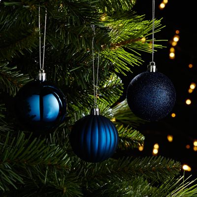 Décoration boule de noël ø60 mm bleue (18 pièces) | Castorama