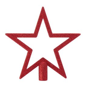 Décoration cimier étoile 20 cm rouge