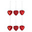 Décoration coeur rouge (6 pièces)