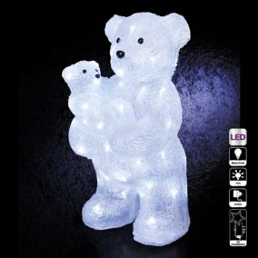 Décoration de noël lumineuse extérieure maman et bébé ours