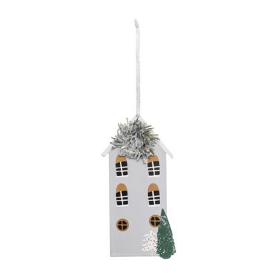 Décoration de Noël maison grise H.13,5cm