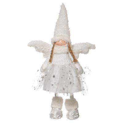 Décoration de noël poupée ange blanche 42 cm