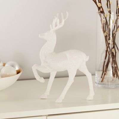 Décoration de noël renne blanc 30 cm