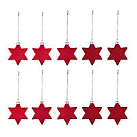 Décoration étoile rouge (10 pièces)