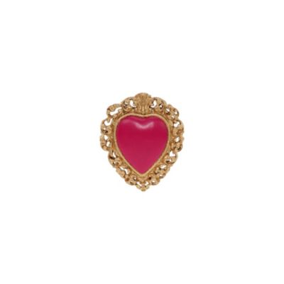 Décoration murale ex-voto cœur coloré rose fuschia H.21cm Emde