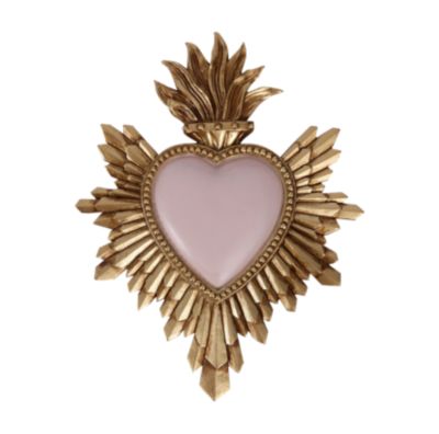 Chehoma Ex-Voto Cœur En Laiton Doré Vintage – Décoration Murale 12x10 Cm Avec Anneau De Suspension
