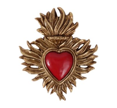 Décoration murale ex-voto cœur coloré rouge H.8,5cm Emde