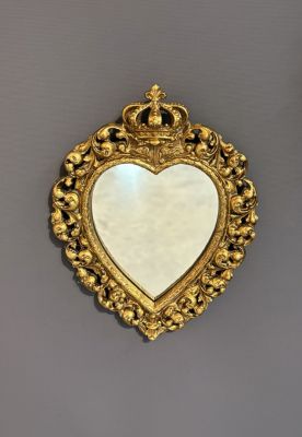 Décoration murale ex-voto couronne dorée H.19cm Emde