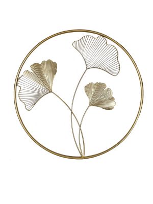 Décoration murale rond Ø61cm métal doré