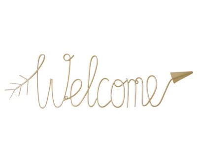 Décoration murale Welcome 120x60 cm métal doré
