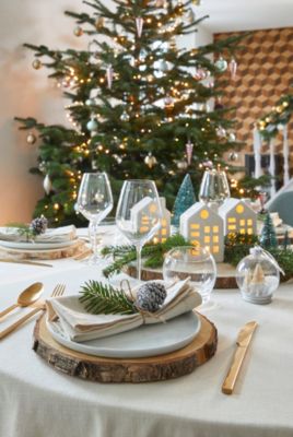 Décoration pomme de pin nature argenté (12 pièces)