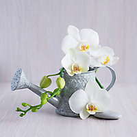 Décoration sous verre white orchidée 20 x 20 cm